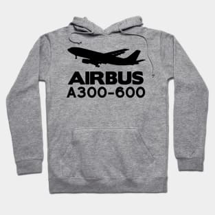 Airbus A300-600 Silhouette Print (Black) Hoodie